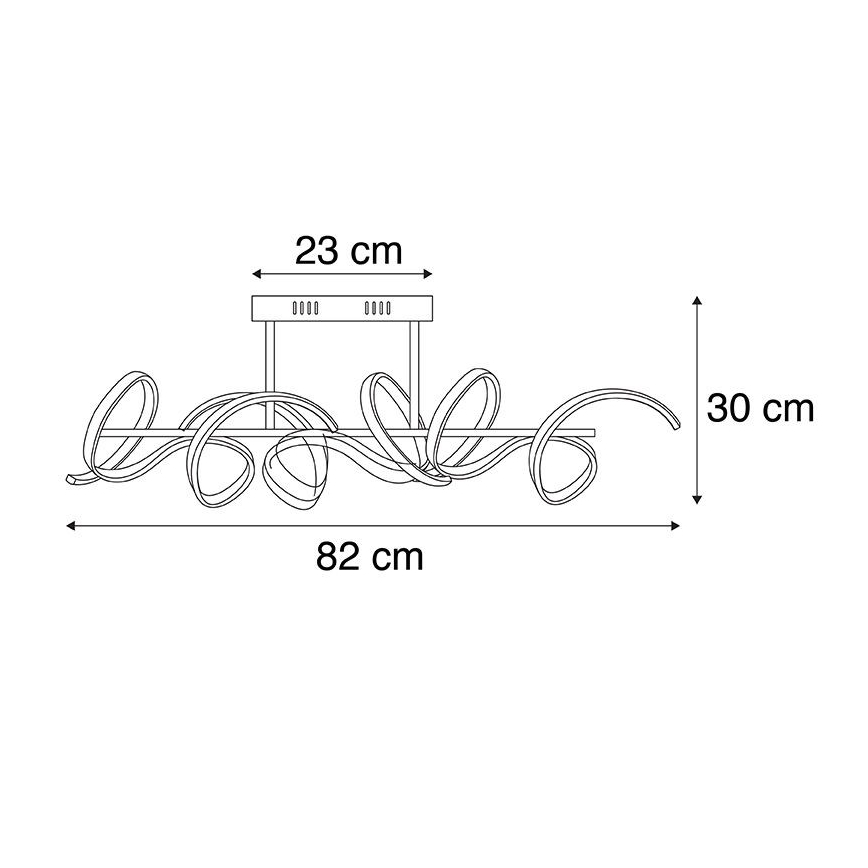 Leuchten Direkt 19032-21 - LED Himmennettävä pinta-asetettava kattokruunu CURLS LED/25,8W/230V