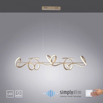 Leuchten Direkt 19033-60 - LED Himmennettävä kattokruunu johdossa CURLS LED/40,8W/230V