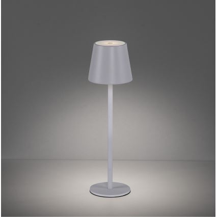 Leuchten Direkt 19250-16 - LED Ulkotila himmennettävä rechargeable pöytävalaisin EURIA LED/3W/5V IP54 valkoinen