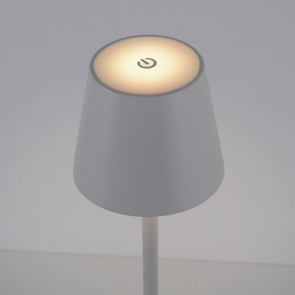 Leuchten Direkt 19250-16 - LED Ulkotila himmennettävä rechargeable pöytävalaisin EURIA LED/3W/5V IP54 valkoinen