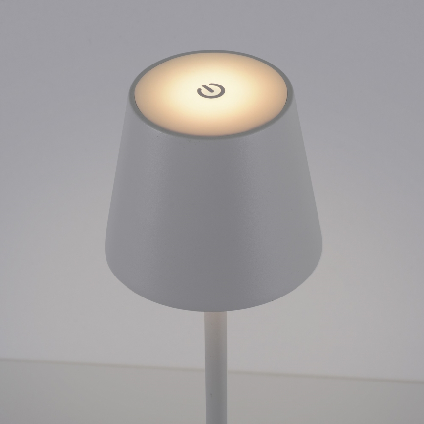 Leuchten Direkt 19250-16 - LED Ulkotila himmennettävä rechargeable pöytävalaisin EURIA LED/3W/5V IP54 valkoinen
