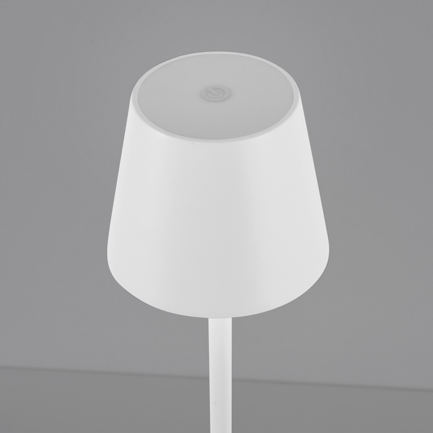 Leuchten Direkt 19250-16 - LED Ulkotila himmennettävä rechargeable pöytävalaisin EURIA LED/3W/5V IP54 valkoinen