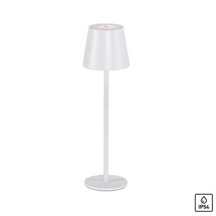 Leuchten Direkt 19250-16 - LED Ulkotila himmennettävä rechargeable pöytävalaisin EURIA LED/3W/5V IP54 valkoinen