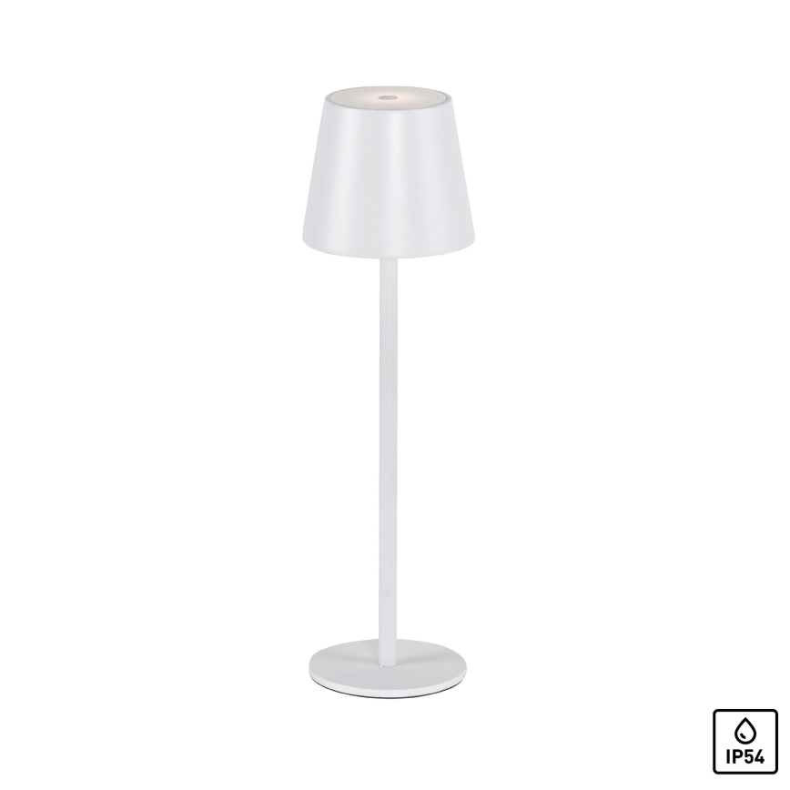 Leuchten Direkt 19250-16 - LED Ulkotila himmennettävä rechargeable pöytävalaisin EURIA LED/3W/5V IP54 valkoinen