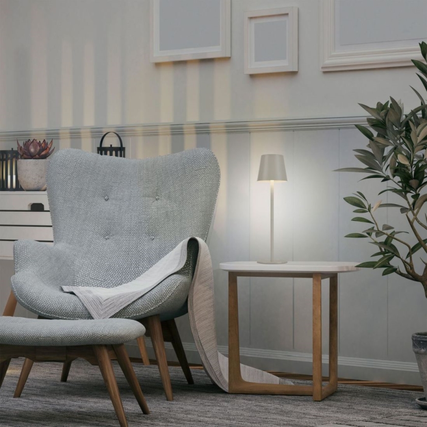 Leuchten Direkt 19250-40 - LED-ulkovalaisin himmennettävä ladattava pöytälamppu EURIA LED/3W/5V 2600 mAh IP54 harmaa