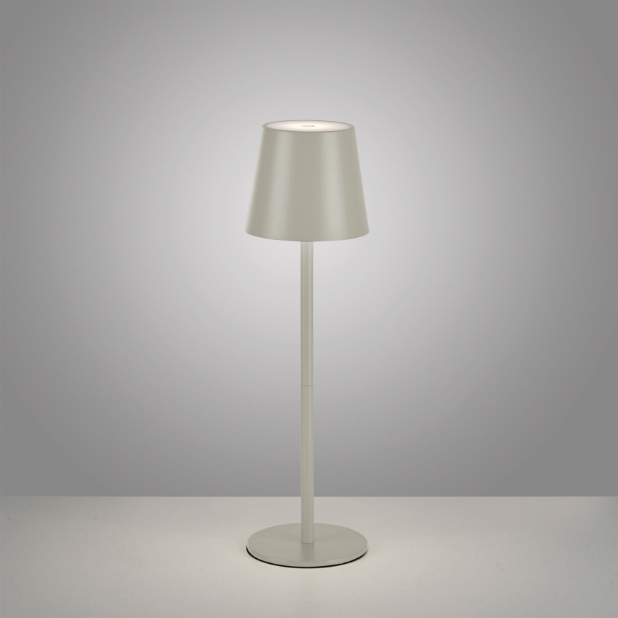 Leuchten Direkt 19250-40 - LED Himmennettävä ladattava ulkopöytävalaisin EURIA LED/3W/5V IP54 harmaa