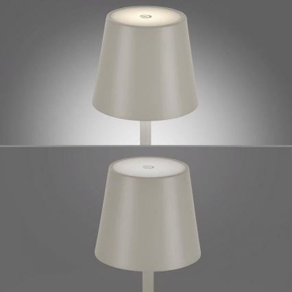 Leuchten Direkt 19250-40 - LED Himmennettävä ladattava ulkopöytävalaisin EURIA LED/3W/5V IP54 harmaa
