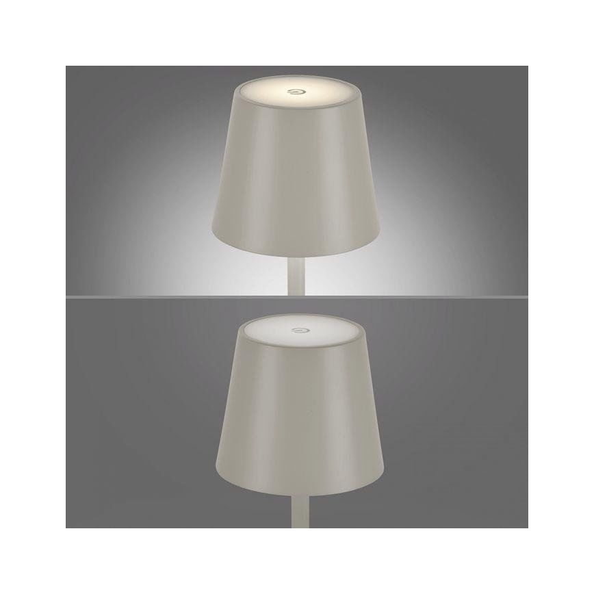 Leuchten Direkt 19250-40 - LED Himmennettävä ladattava ulkopöytävalaisin EURIA LED/3W/5V IP54 harmaa