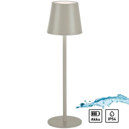 Leuchten Direkt 19250-40 - LED Himmennettävä ladattava ulkopöytävalaisin EURIA LED/3W/5V IP54 harmaa