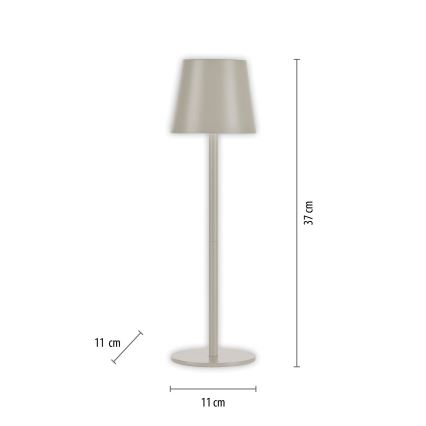Leuchten Direkt 19250-40 - LED Himmennettävä ladattava ulkopöytävalaisin EURIA LED/3W/5V IP54 harmaa