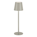 Leuchten Direkt 19250-40 - LED-ulkovalaisin himmennettävä ladattava pöytälamppu EURIA LED/3W/5V 2600 mAh IP54 harmaa