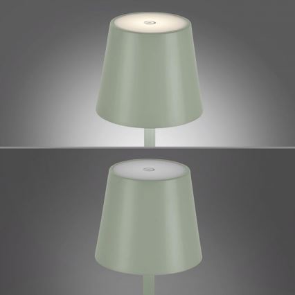 Leuchten Direkt 19250-43 - LED Himmennettävä ladattava ulkopöytävalaisin EURIA LED/3W/5V IP54 vihreä