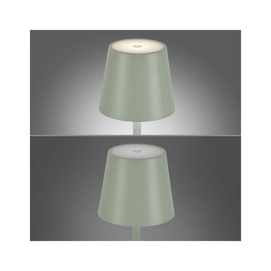 Leuchten Direkt 19250-43 - LED Himmennettävä ladattava ulkopöytävalaisin EURIA LED/3W/5V IP54 vihreä
