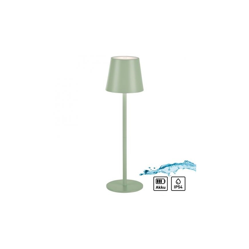 Leuchten Direkt 19250-43 - LED Himmennettävä ladattava ulkopöytävalaisin EURIA LED/3W/5V IP54 vihreä