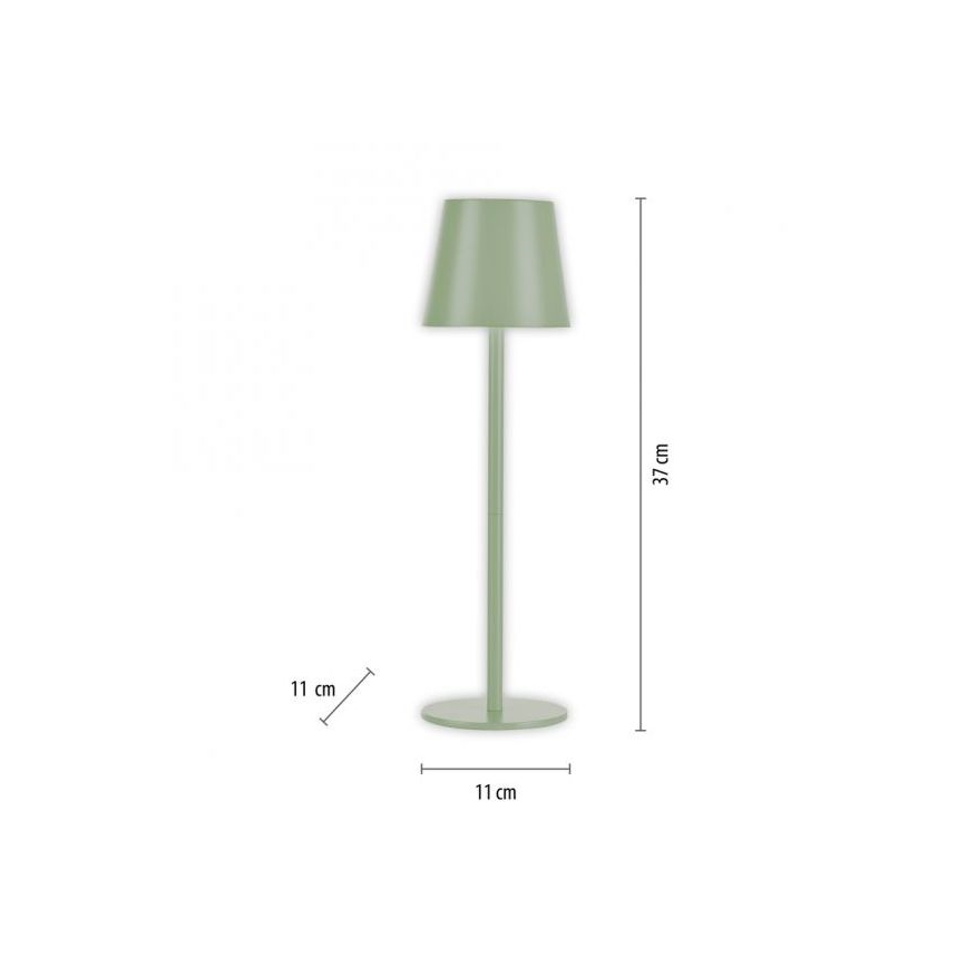 Leuchten Direkt 19250-43 - LED Himmennettävä ladattava ulkopöytävalaisin EURIA LED/3W/5V IP54 vihreä