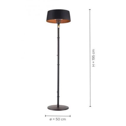 Leuchten Direkt 99507-18 - Lämmityselementti ulkokäyttöön GLOW 1500W/230V 1,95 m IP44 musta