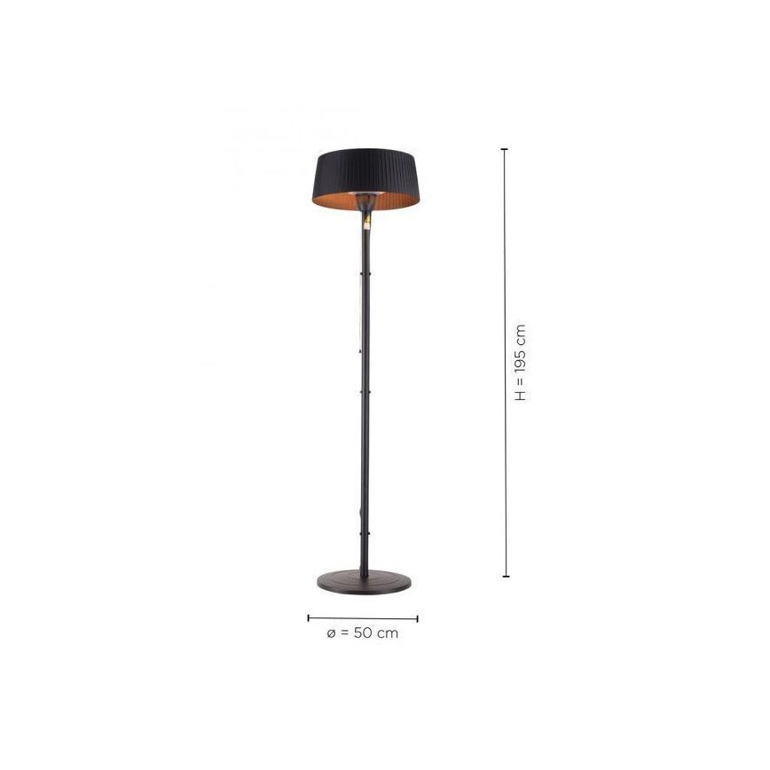 Leuchten Direkt 99507-18 - Lämmityselementti ulkokäyttöön GLOW 1500W/230V 1,95 m IP44 musta