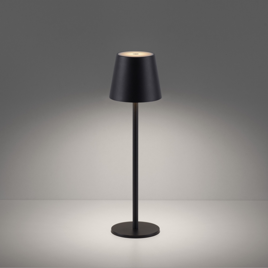Leuchten Direkt 19250-18 - LED Ulkotila himmennettävä rechargeable pöytävalaisin EURIA LED/3W/5V IP54 musta