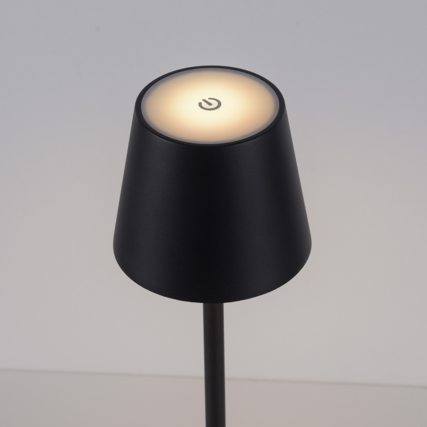 Leuchten Direkt 19250-18 - LED Ulkotila himmennettävä rechargeable pöytävalaisin EURIA LED/3W/5V IP54 musta