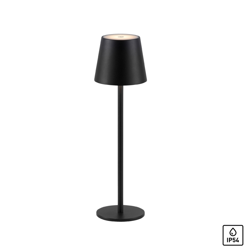 Leuchten Direkt 19250-18 - LED Ulkotila himmennettävä rechargeable pöytävalaisin EURIA LED/3W/5V IP54 musta