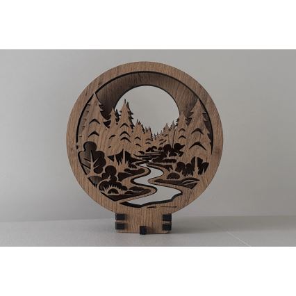 Li-Go 23580/DUB2 - himmennettävä LED-pöytäkoriste LED/12W/230V 20x22 cm tammi/metsässä