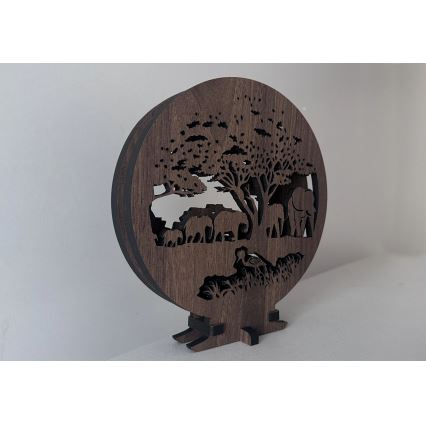 Li-Go 23610/DUB2 - himmennettävä LED-pöytävalaisin, LED/12W/230V, 20x22 cm, tammi/elefanttikuosi