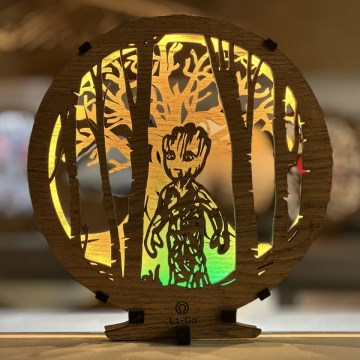 Li-Go 23613/DUB2 - himmennettävä LED-pöytäkoriste LED/12W/230V 20x22 cm tammi/Grut