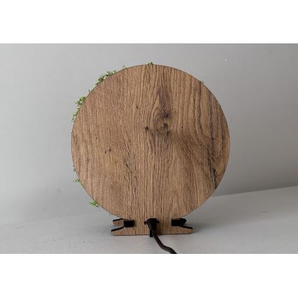 Li-Go 23622/DUB2 - himmennettävä LED-pöytäkoriste LED/12W/230V 20x22 cm tammi/sammalessa oleva risti