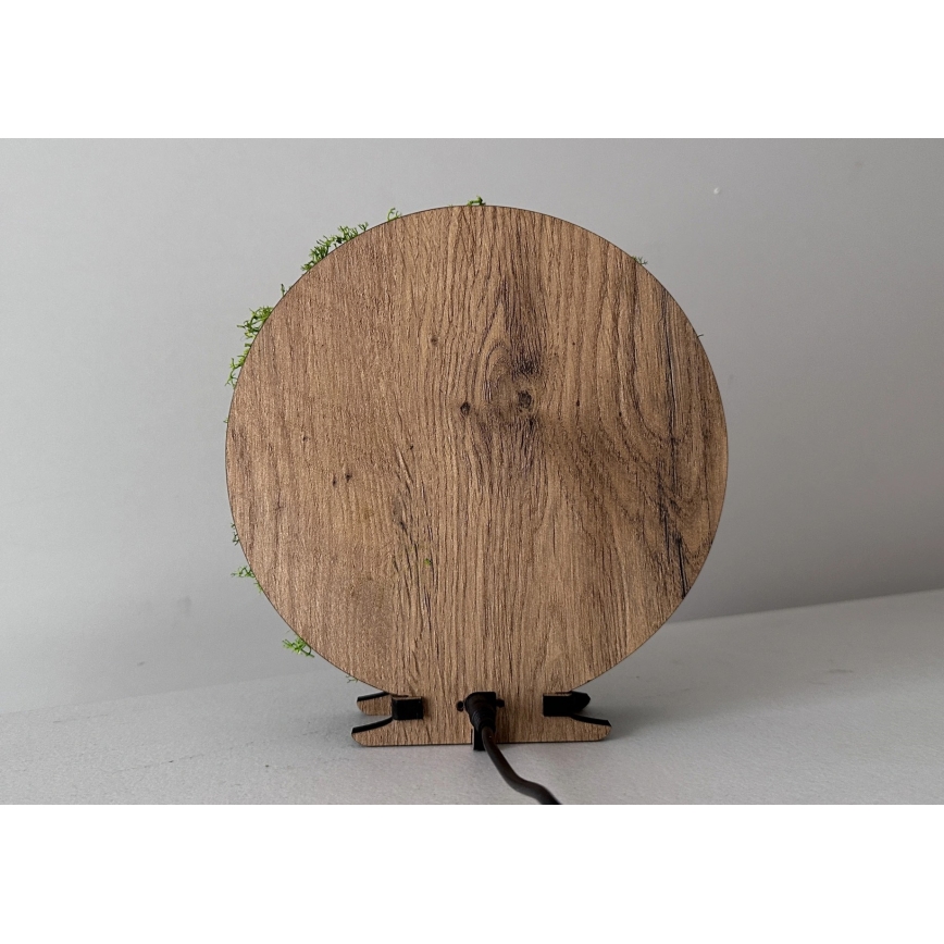 Li-Go 23622/DUB2 - himmennettävä LED-pöytäkoriste LED/12W/230V 20x22 cm tammi/sammalessa oleva risti