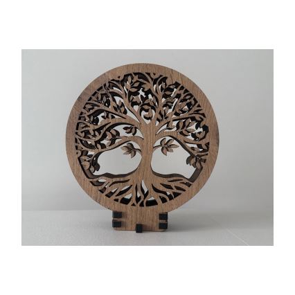 Li-Go 23648/DUB2 - Himmennettävä LED-pöytäkoriste LED/12W/230V 30x31 cm tammi/Elämänpuu