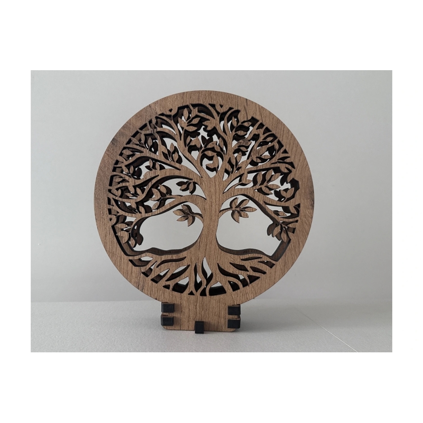 Li-Go 23648/DUB2 - Himmennettävä LED-pöytäkoriste LED/12W/230V 30x31 cm tammi/Elämänpuu