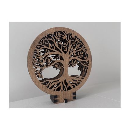 Li-Go 23648/DUB2 - Himmennettävä LED-pöytäkoriste LED/12W/230V 30x31 cm tammi/Elämänpuu