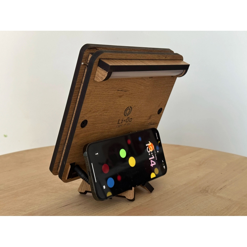 Li-Go 4070/DUB2 - LED-pöytäkoriste LED/12W/230V 19x19 cm tammi/hevonen