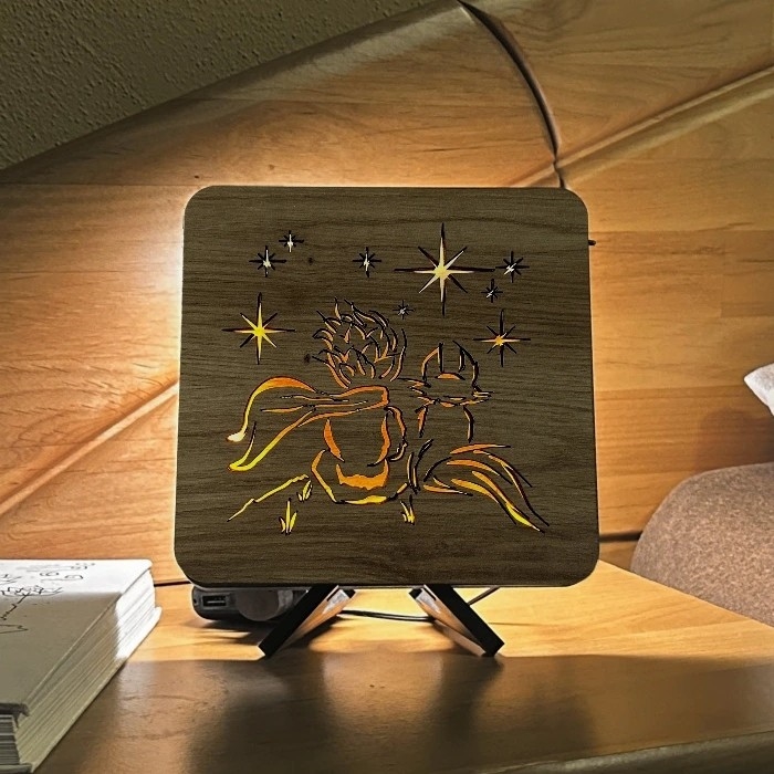 Li-Go 5788/DUB2 - LED Pöytäkoriste LED/12W/230V 19x19 cm tammi/Pieni prinssi