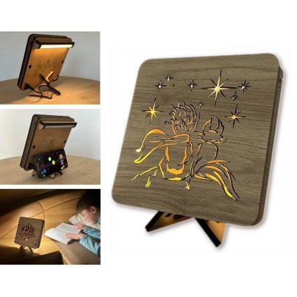 Li-Go 5788/DUB2 - LED Pöytäkoriste LED/12W/230V 19x19 cm tammi/Pieni prinssi