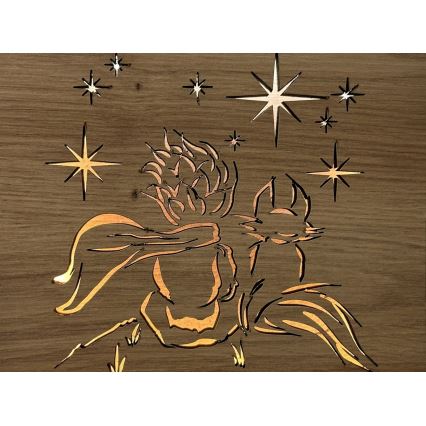 Li-Go 5788/DUB2 - LED Pöytäkoriste LED/12W/230V 19x19 cm tammi/Pieni prinssi