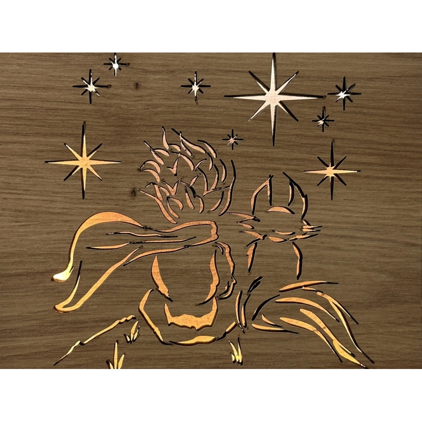 Li-Go 5788/DUB2 - LED Pöytäkoriste LED/12W/230V 19x19 cm tammi/Pieni prinssi