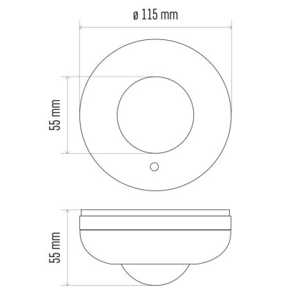 Liiketunnistin PIR B 360° 1200W/230V valkoinen