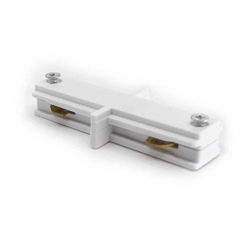 Liitin valaisimille kiskojärjestelmässä. CONNECTOR RS VALKOINENtasainen