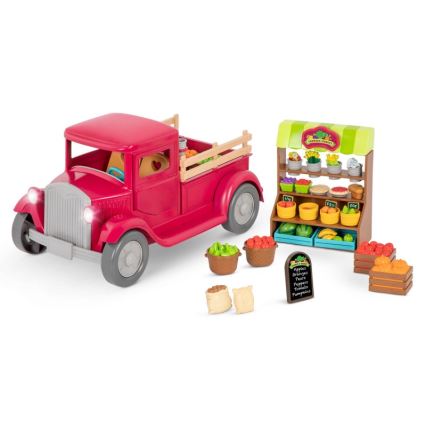 Li'l Woodzeez - Lelusetti viljelijän kuorma-auto ruokaständin kanssa 3xAAA