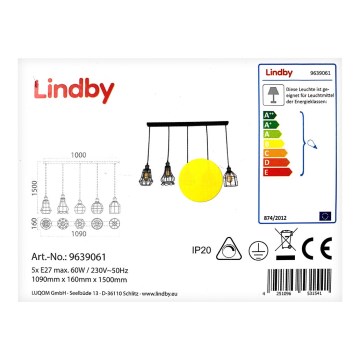 Lindby - Kattokruunu johdossa ALBERTA 5xE27/60W/230V