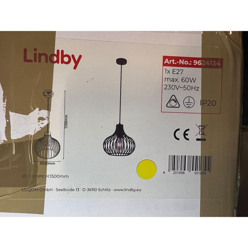 Lindby - Kattokruunu johdossa FRANCES 1xE27/60W/230V