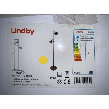 Lindby - Lattialamppu SHILA 2xGU10/25W/230V