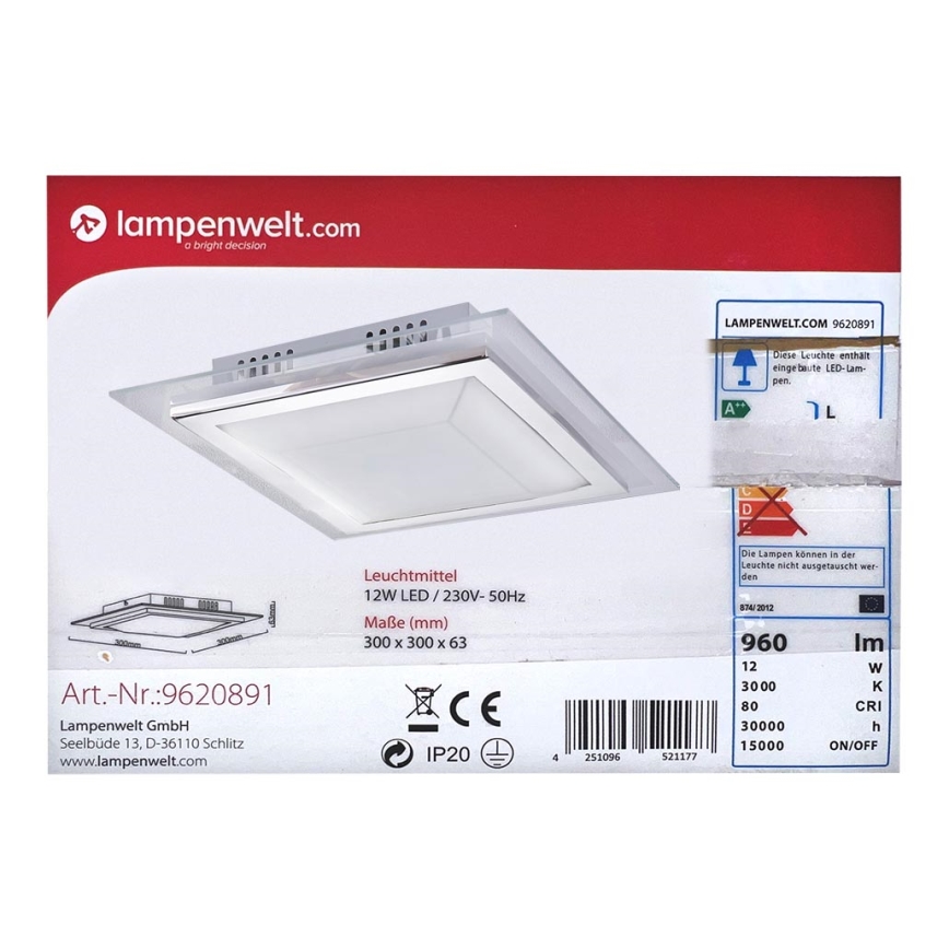 Lindby - LED-kattovalaisin ALESSIO LED/12W/230V