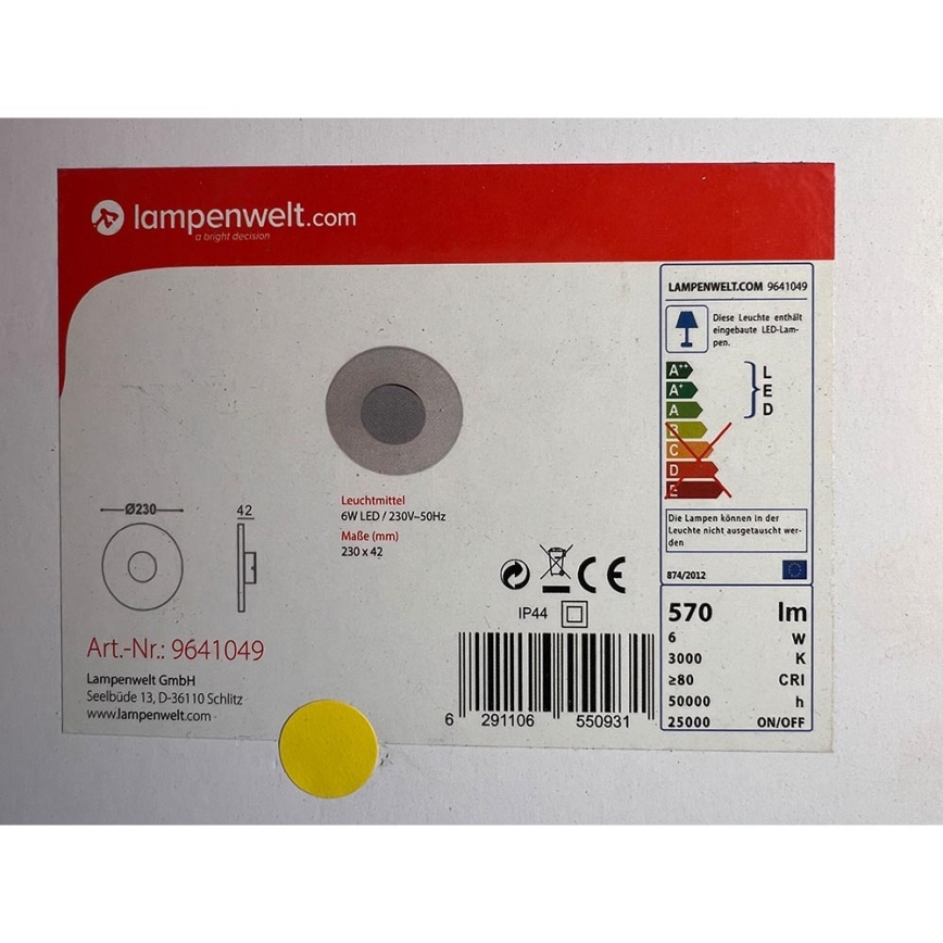 Lindby - LED Kattovalaisin TARJA LED/6W/230V