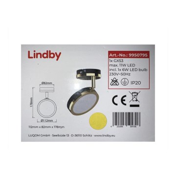 Lindby - LED-kohdevalaisin 1xGX53/6W/230V
