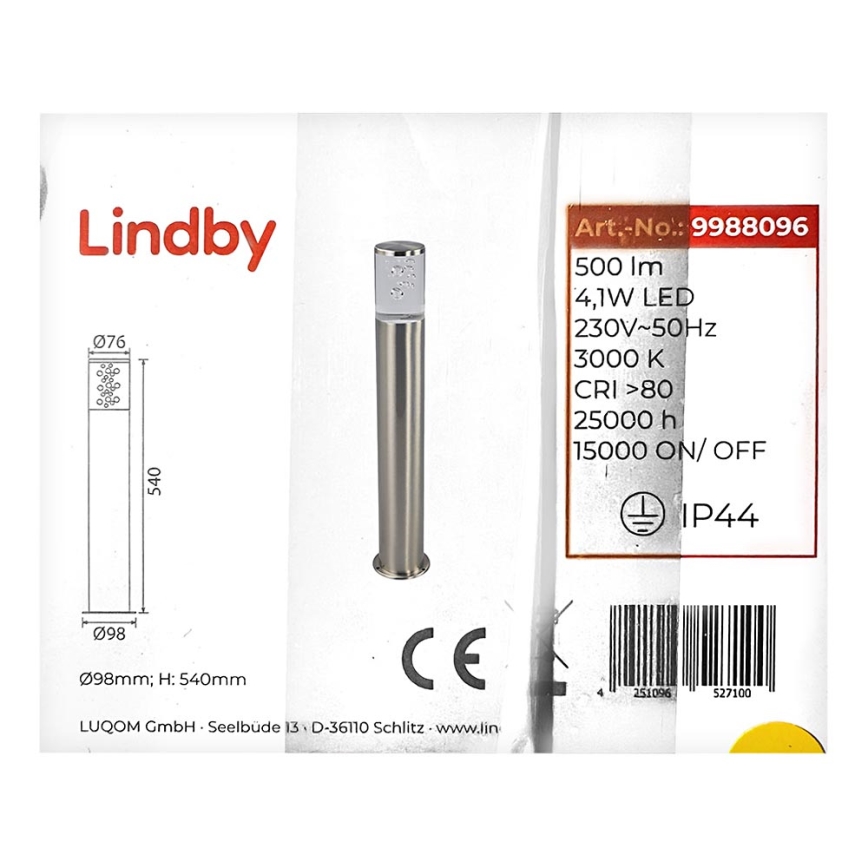 Lindby - LED Ulkovalaisin BELEN LED/4,1W/230V IP44