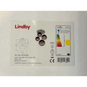 Lindby - Riippukattokruunu ROBYN 2xE27/40W/230V + 2xE27/25W/230V