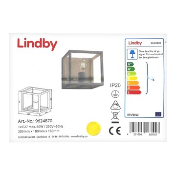 Lindby - Seinävalaisin MERON 1xE27/60W/230V