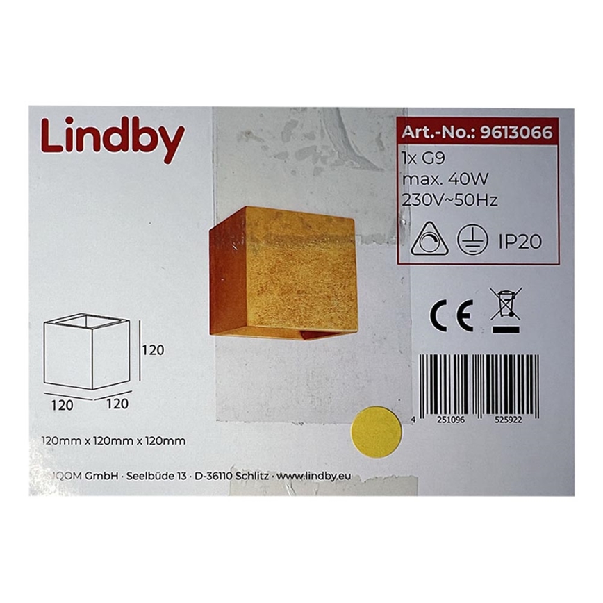 Lindby - Seinävalo YADE 1xG9/20W/230V